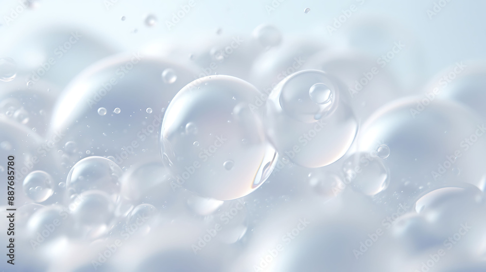 Liquid Beauty: Water Bubbles Creating a Serene White Background
Liquid Beauty: Water Bubbles Creating a Serene White Background