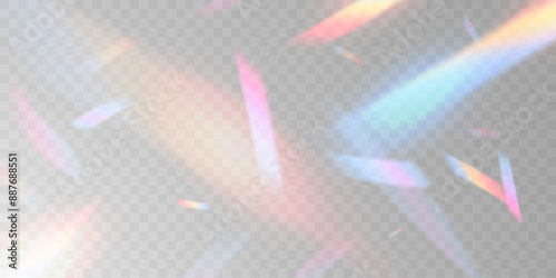 Multicolored light effect and zigzag ribbons falling from above on streamer, tinsel vector