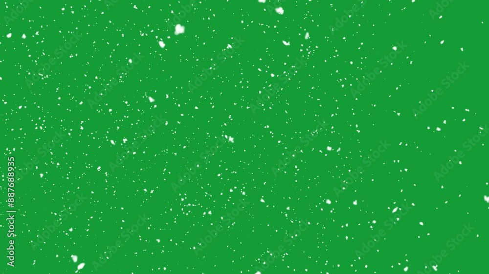 snow falling  on green screen