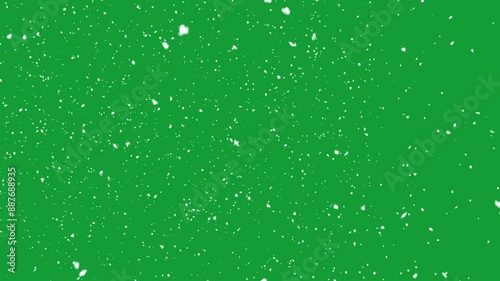 snow falling  on green screen