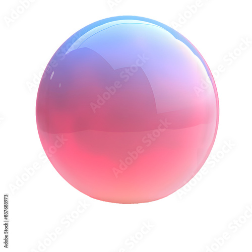 pink blue glass beads colorful glass ball isolated on transparent background.