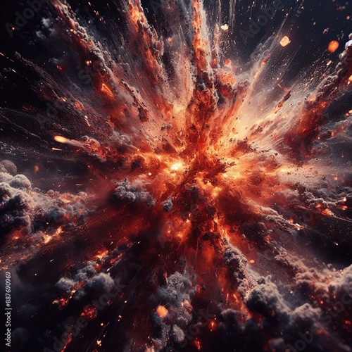 Wallpaper Mural An explosive nebula in space showcasing a vibrant galaxy, stars, and cosmic dust Torontodigital.ca