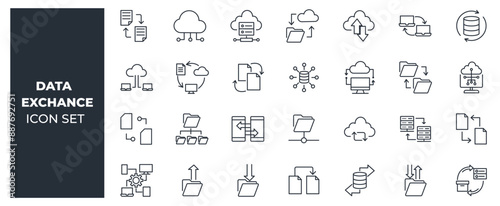 Data exchange icon set