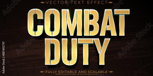 Combat editable text effect, customizable army and military 3d font style