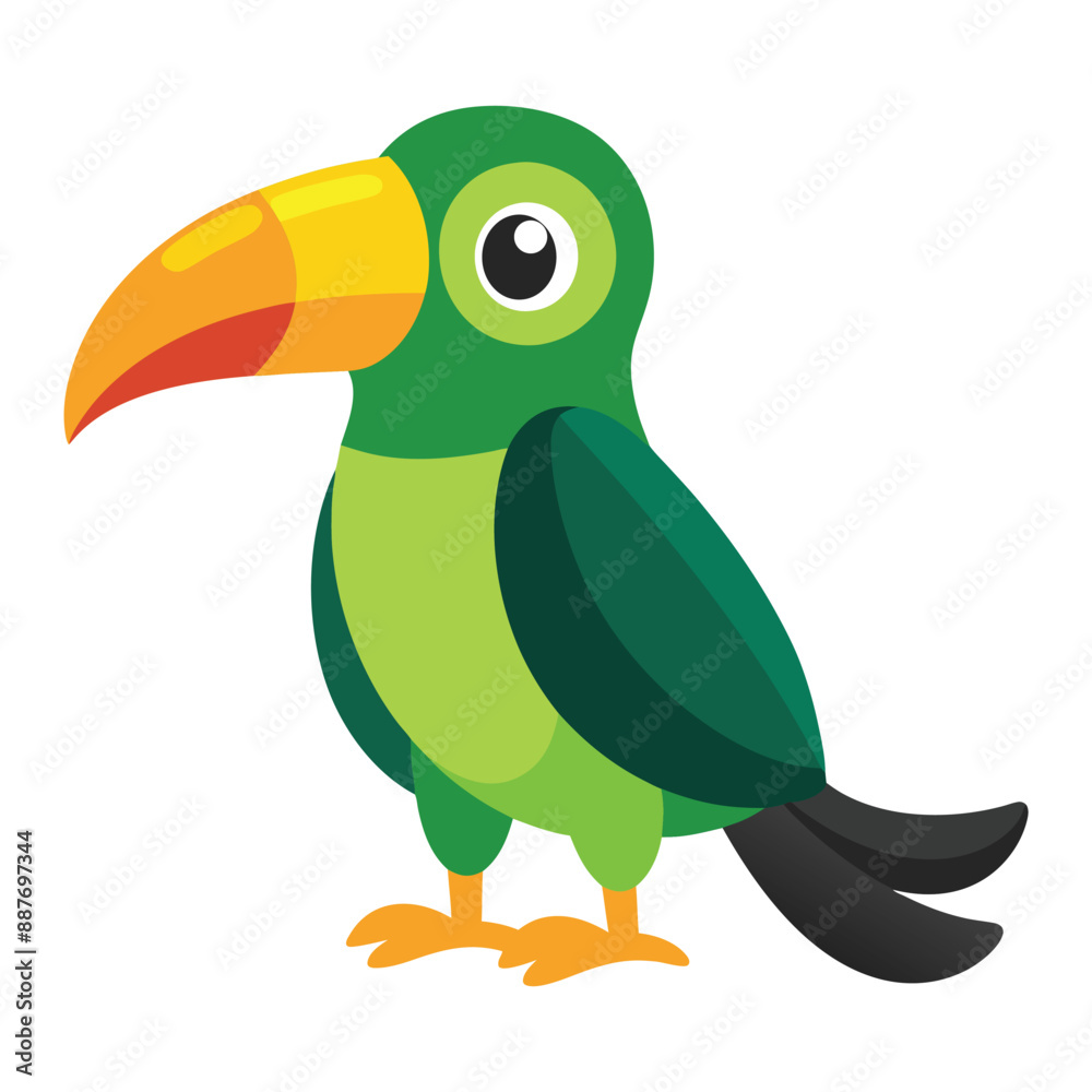 Fototapeta premium Illustration of Green aracari isolated