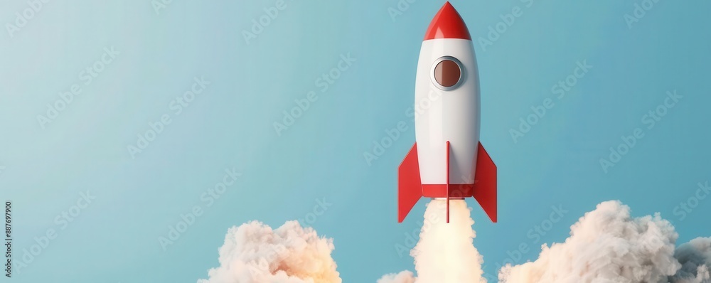 Startup rocket breaking through barriers, illustrating the rapid rise of new ventures, business startup breakthrough Startup rocket breaking through barriers, illustrating the rapid rise of new ventures, business startup breakthrough