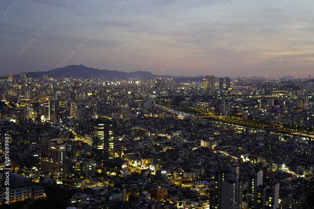 Fototapeta premium 용마산 중랑구 노을 일몰