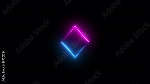 neon diamond suit or symbol of playing card, 4k gambling animation