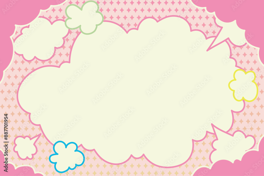 Bubble cloud, background cartoon, pop art vector Bubble cloud, background cartoon, pop art vector
