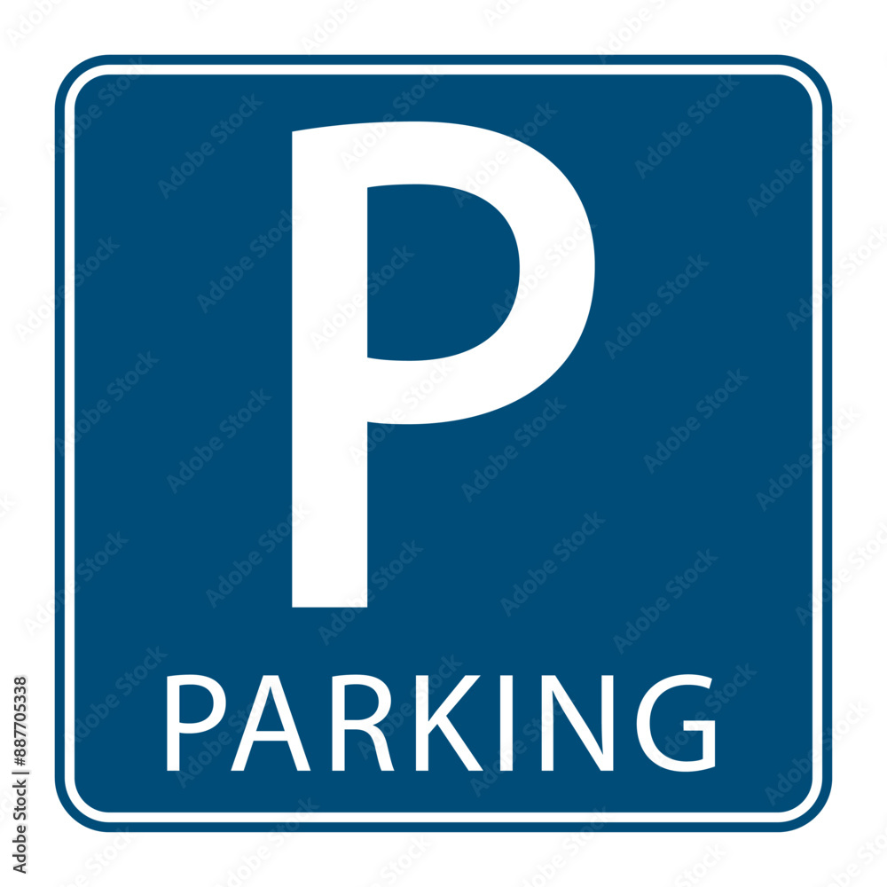 Parking board label on a blue background. Isolated vector icon symbol for transport. Parking board label on a blue background. Isolated vector icon symbol for transport.