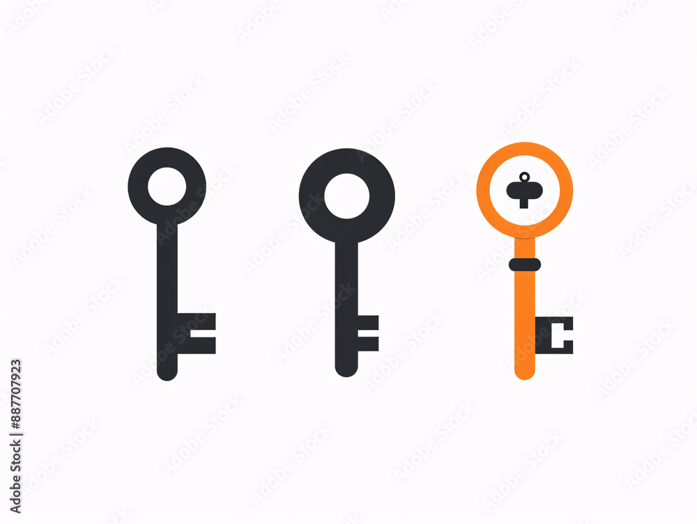 a group of keys with different shapes a group of keys with different shapes