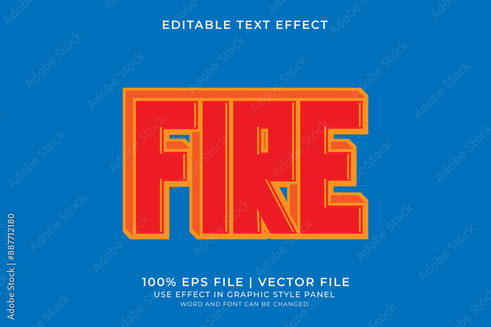 Obraz premium 3D Fire Text effect editable vector
