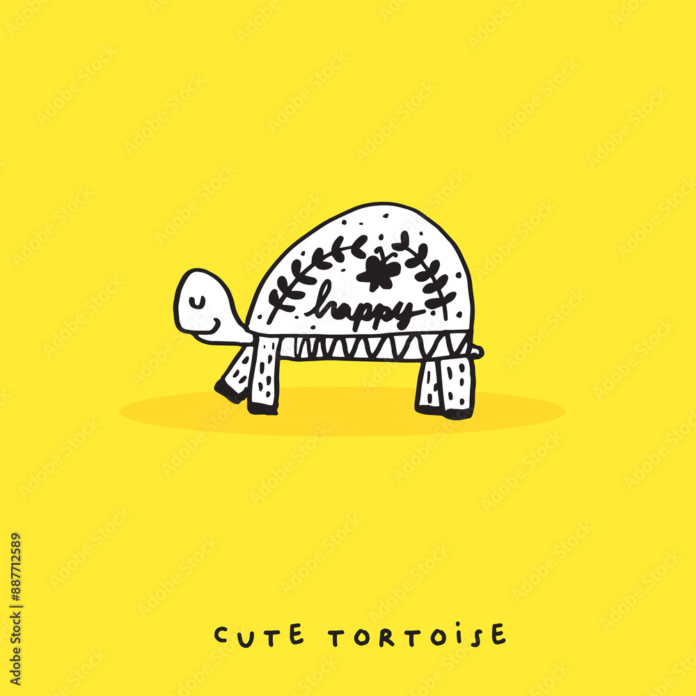 Hand drawing doodle cute tortoise ,Cute tortoise in simple cartoon style, Cute animal,Cute turtle Hand drawing doodle cute tortoise ,Cute tortoise in simple cartoon style, Cute animal,Cute turtle