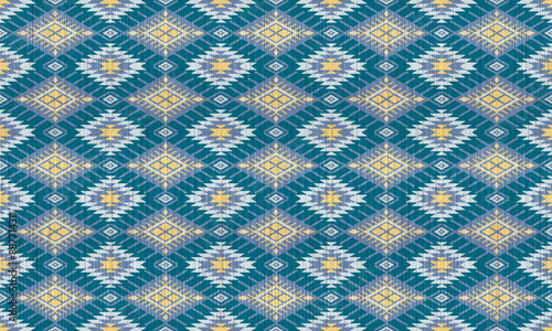 American tribal ethnic native pattern.Traditional Navajo,Aztec,Apache,Southwest and Mexican style fabric pattern.Abstract vector motifs pattern.For fabric,clothing,blanket,carpet,woven,wrap,decoration