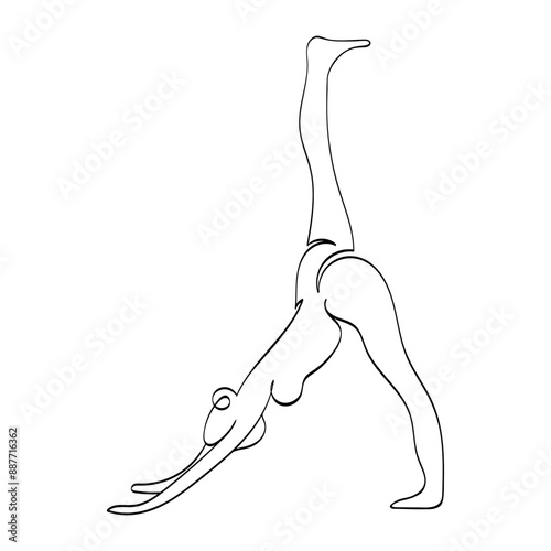 Vector illustration of yoga asana. Sports, yoga, meditation. Girl doing yoga. Healthy lifestyle.