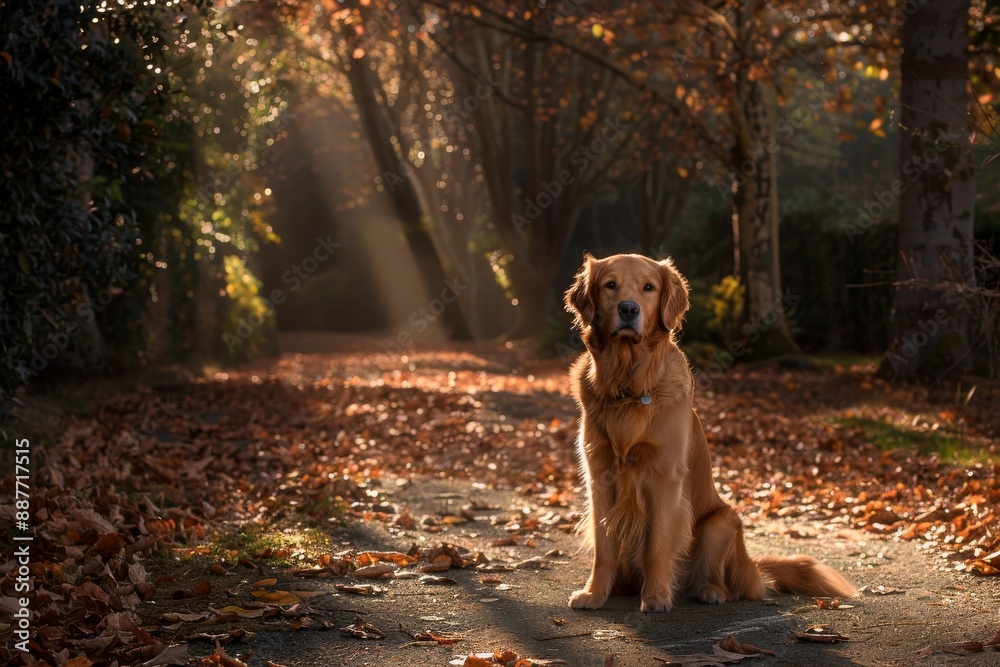 Serene Golden Retriever Basking in Sunlit Bliss on Summer Day - Generative AI. Beautiful simple AI generated image in 4K, unique. Serene Golden Retriever Basking in Sunlit Bliss on Summer Day - Generative AI. Beautiful simple AI generated image in 4K, unique.