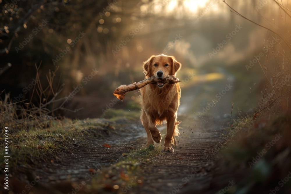 Serene Golden Retriever Basking in Sunlit Bliss on Summer Day - Generative AI. Beautiful simple AI generated image in 4K, unique. Serene Golden Retriever Basking in Sunlit Bliss on Summer Day - Generative AI. Beautiful simple AI generated image in 4K, unique.