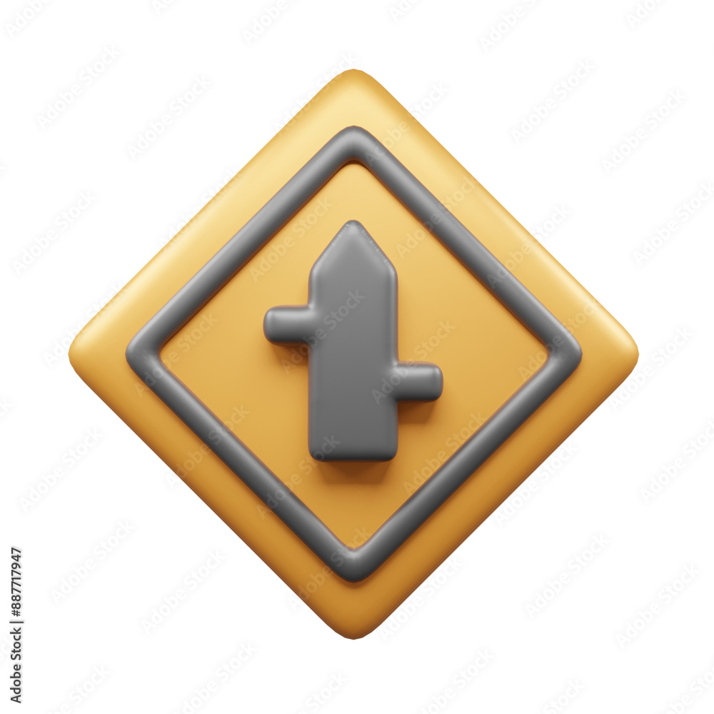 Obraz premium Traffic Sign And Symbol 3D Icon or Road sign 3d icon