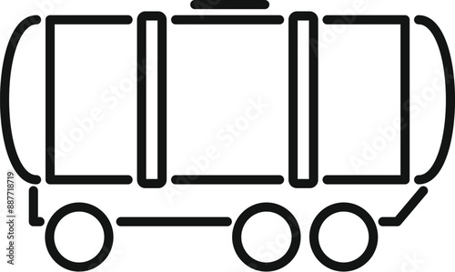 Simple black and white line art icon of a tank trailer transporting liquid