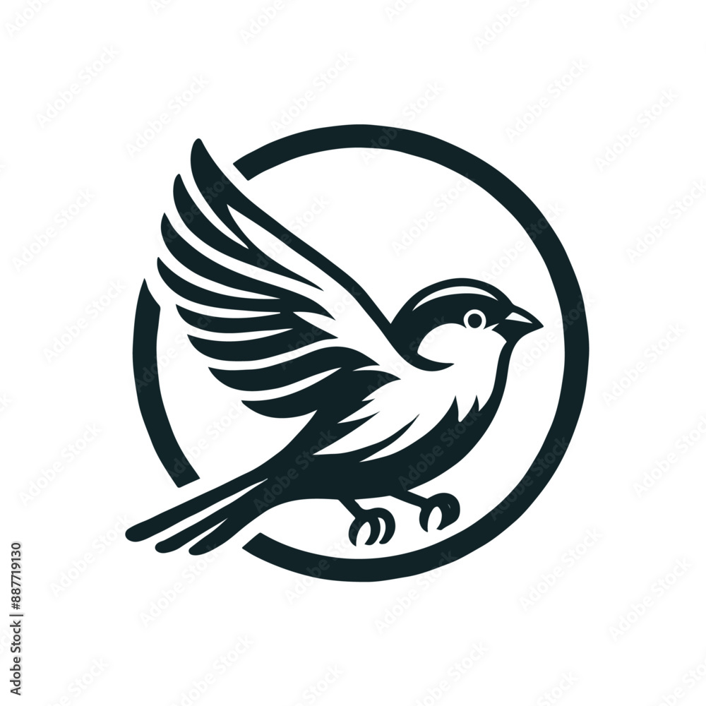 Fototapeta premium flat vector logo of sparrow.