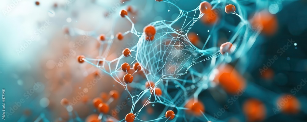 3D rendering of a molecular structure 3D rendering of a molecular structure