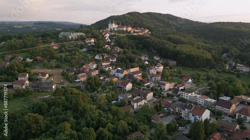 Klasztor nad miasteczkiem, ujecie z drona photo