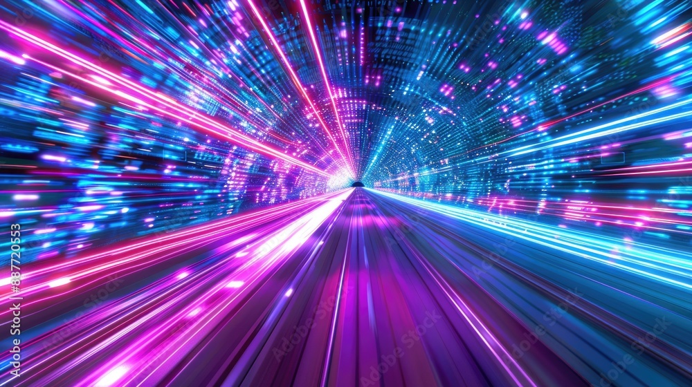Data Line. Futuristic High-Speed Streaks in Bright Abstract Communication Technology Data Line. Futuristic High-Speed Streaks in Bright Abstract Communication Technology