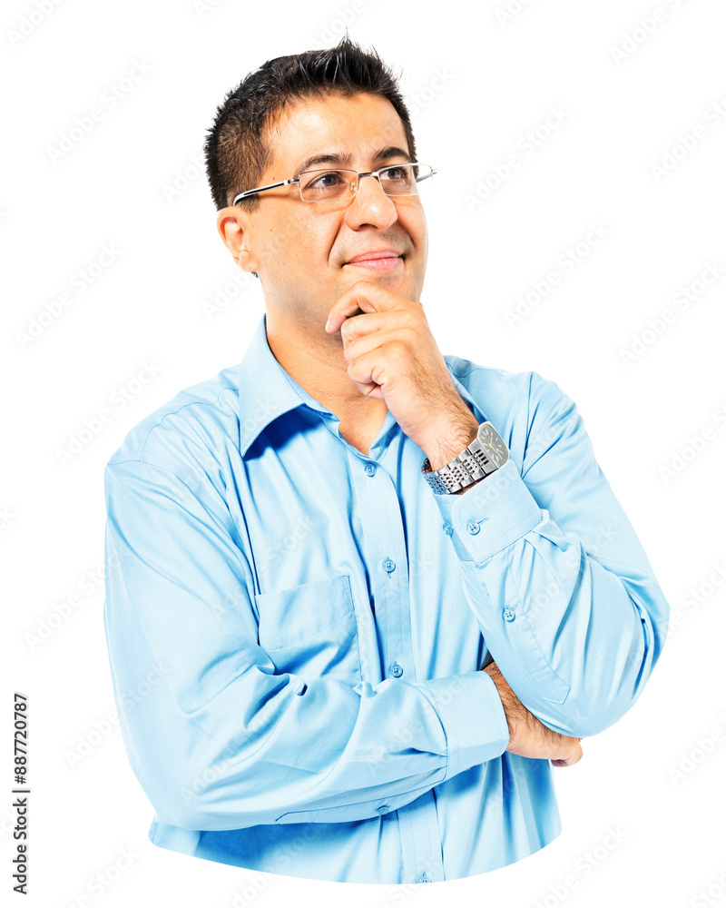 Png indian man thinking, isolated collage element, transparent background Png indian man thinking, isolated collage element, transparent background