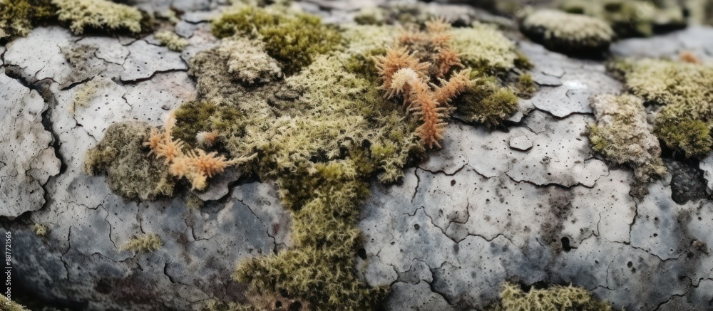 Closeup of Moss and Lichen on Tree Bark Closeup of Moss and Lichen on Tree Bark