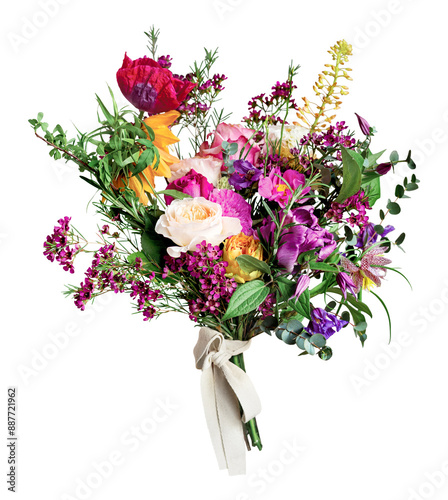 Cuadro en lienzo Flower bouquet png flower, transparent background