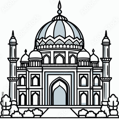 Mosque silhouette vector art illustration