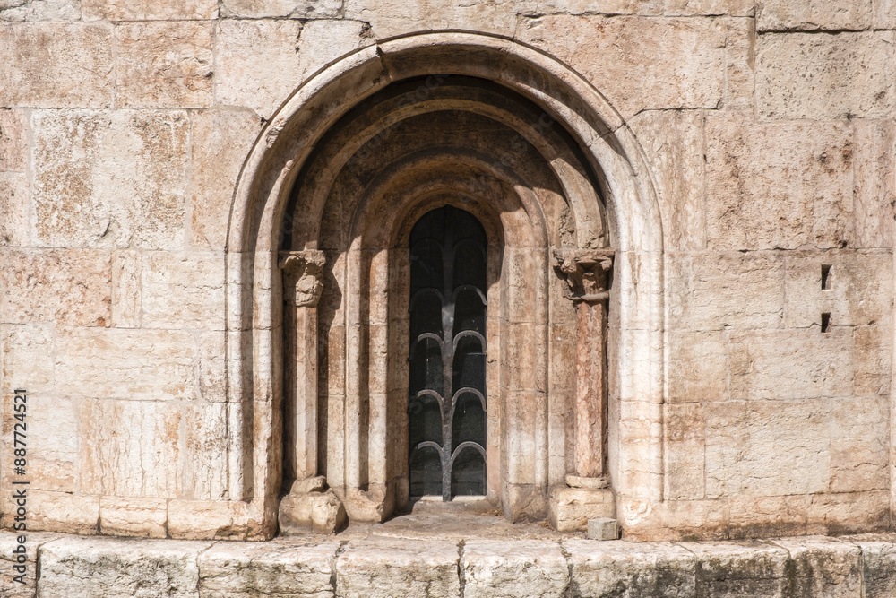 Stone window Cathedral of Saint Vigilius in Trident Italy Stone window Cathedral of Saint Vigilius in Trident Italy