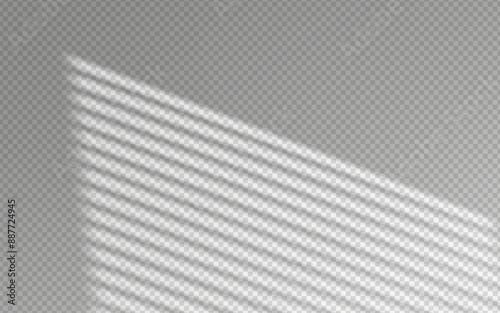 Light effect shadow overlay from blind isolated transparent background. Shade from the jalousie.