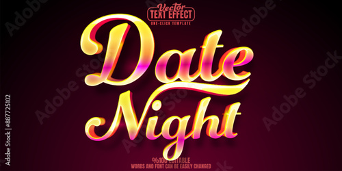Date editable text effect, customizable night and love 3d font style