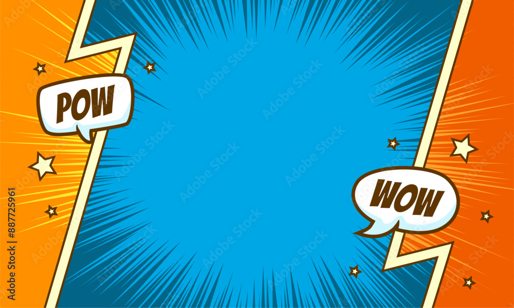 Obraz premium Blank colorful comic abstract background template