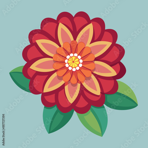 Zinnia Flower, Flower Design Elements