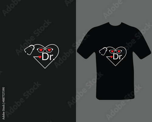 Dr. t-shirt design. doctor, practitioner,  t-shirt design template, speech.