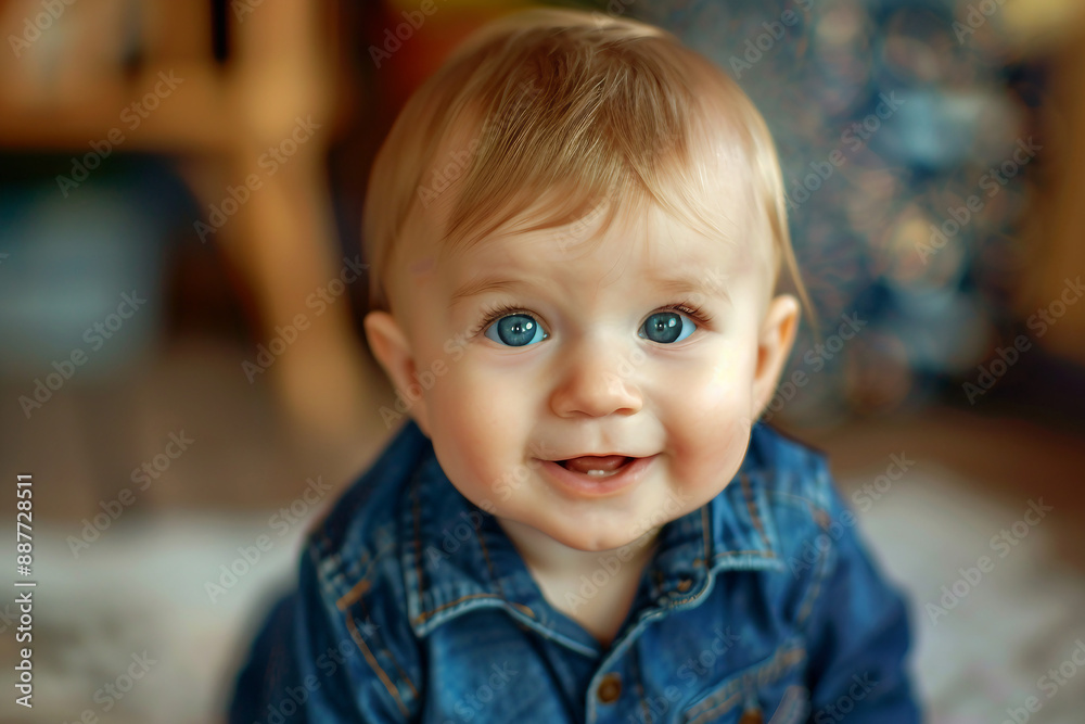 AI generated portrait of cute adorable baby first crawling on the floor AI generated portrait of cute adorable baby first crawling on the floor