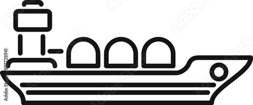 Cargo ship transporting goods, representing global trade and maritime logistics