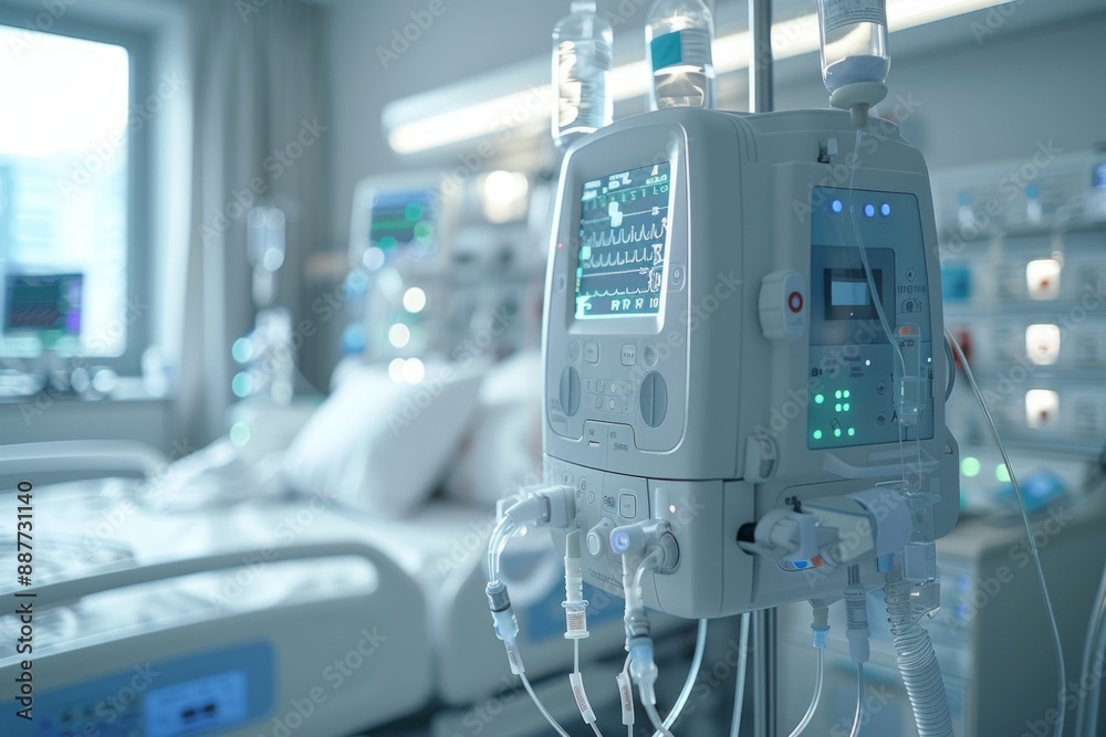 Modern Hospital Rooms with Advanced Medical Equipment Modern Hospital Rooms with Advanced Medical Equipment