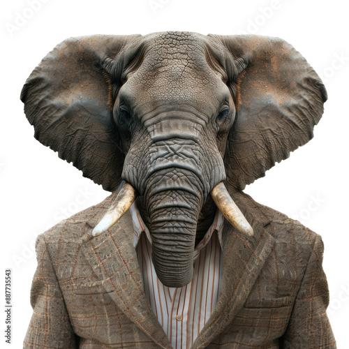 PNG image of An Elephant Wearing A Blazer