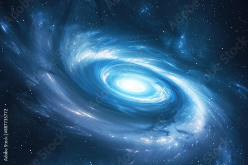 Wallpaper Mural An image of a spiral galaxy in space, featuring purple and blue colors, A cosmic spiral galaxy spinning in the void of space, Andromeda Galaxy and surrounding stars, AI generated Torontodigital.ca