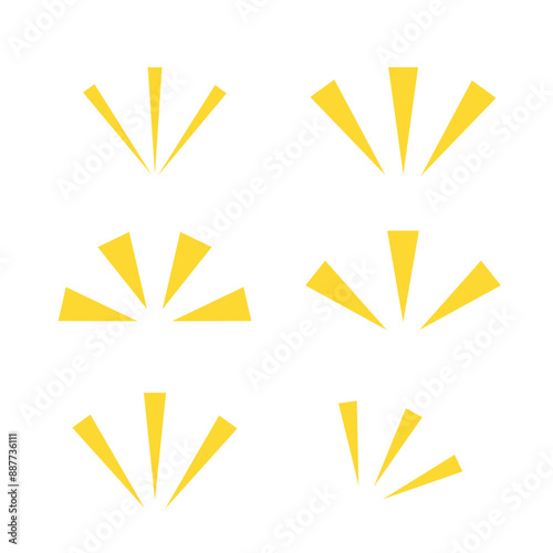 Set of emphasis mark representing a person's emotions. set of surprise mark or impact. symbol for human emotion