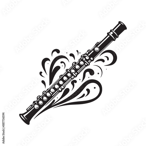 Flute silhouette vector illustration