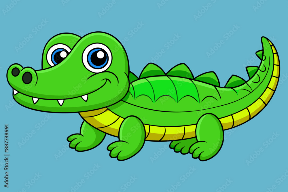 Fototapeta premium Adorable Alligator Vector Graphic For Web And Print , Premium Alligator Illustration For All Creative Projects. This premium Alligator illustration design perfect for print materials.