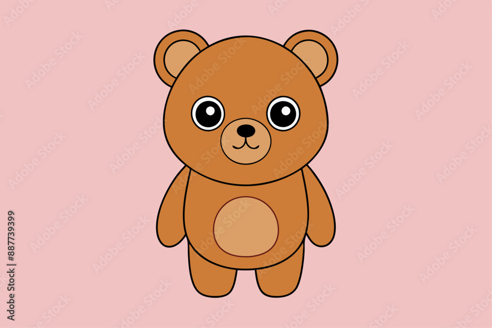 Fototapeta premium Adorable Bear Vector Graphic For Web And Print , Premium Bear Illustration For All Creative Projects. This premium bear illustration features a cute and playful design perfect for print materials. 