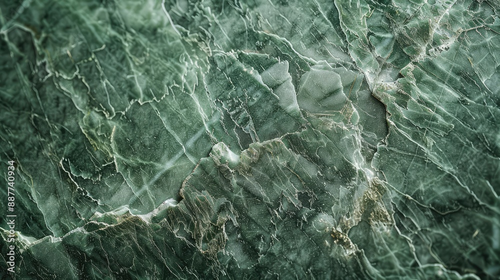 Fototapeta premium Natural green marble stone surface with elegant patterns and cracks
