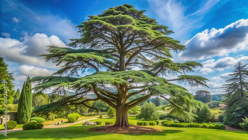 Cedar of Lebanon (Cedrus Libani) in the botanical garden of Florence, Italy Cedar of Lebanon (Cedrus Libani) in the botanical garden of Florence, Italy