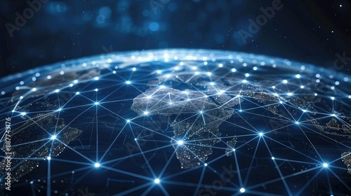 Communication technology for internet business. Global world network and telecommunication