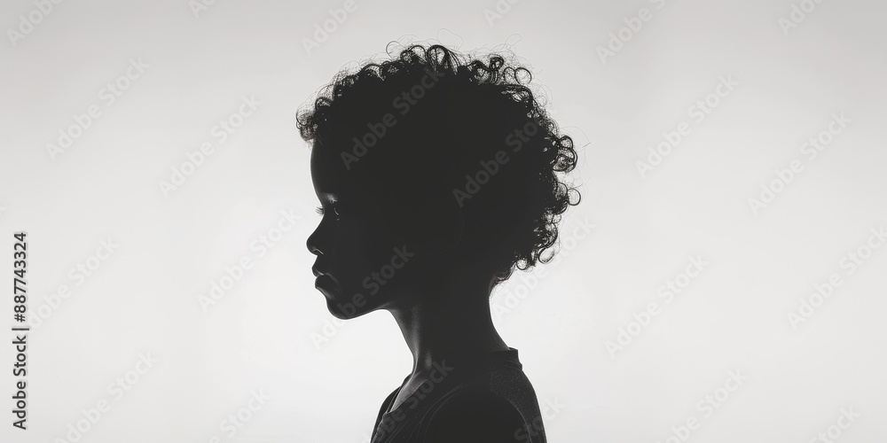 dark silhouette of unrecognizable boy on a white background dark silhouette of unrecognizable boy on a white background